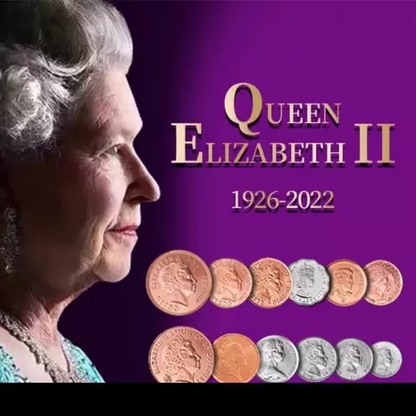 Set 12 PCS. Queen Elizabeth II. 12 Coins from Different Countries